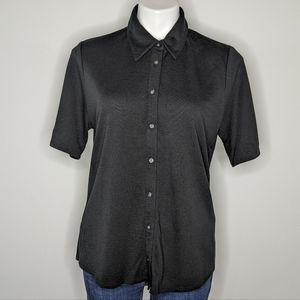 Banana Republic black short sleeve button up L